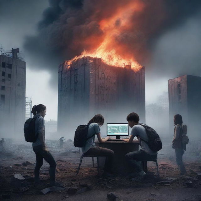 A 2024 movie poster featuring young adults creating a computer game in an old bunker