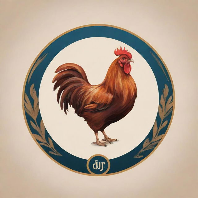 Design a personal logo for 'Amir', featuring elements of poultry veterinary medicine and the Gemini zodiac sign in a style that resembles a simple acrylic painting, making it easy for Amir to replicate.