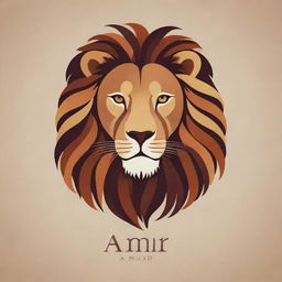 Design a personal logo for 'Amir', incorporating elements of poultry veterinary medicine, the Gemini zodiac sign, and a lion. Create it in a style resemblant of a simple acrylic painting, enabling Amir to recreate it easily.