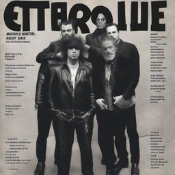 A March 2019 cover of Etheric Erudite magazine featuring an electronic/punk blues group called Wet Kuntt with 4 members: Daniel Fleming, Leon B, Sheldon Johnston, and Taber Dunston