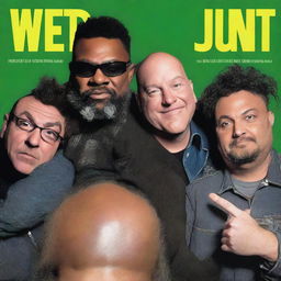 A March 2019 cover of Etheric Erudite magazine featuring an electronic/punk blues group called Wet Kuntt with 4 members: Daniel Fleming, Leon B, Sheldon Johnston, and Taber Dunston