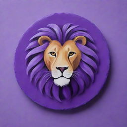 Craft a personal logo for 'Amir', blending elements of poultry veterinary medicine, the Gemini zodiac sign, a lion, and the color violet. Render it in a simple acrylic painting style so Amir can easily draw it himself.