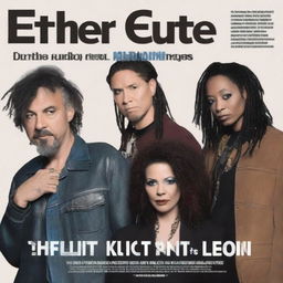 A March 2019 cover of Etheric Erudite magazine featuring an electronic/punk blues group called Wet Kuntt with 4 members: Daniel Fleming, Leon B, Sheldon Johnston, and Tabitha Christie (formerly Taber Dunston)