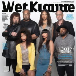 A March 2019 cover of Etheric Erudite magazine featuring an electronic/punk blues group called Wet Kuntt with 4 members: Daniel Fleming, Leon B, Sheldon Johnston, and Tabitha Christie (formerly Taber Dunston)
