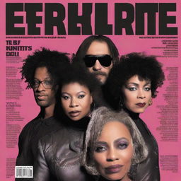 A March 2019 cover of Etheric Erudite magazine featuring an electronic/punk blues group called Wet Kuntt with 4 members: Daniel Fleming, Leon B, Sheldon Johnston, and Tabitha Christie (formerly Taber Dunston)