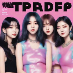 A July 2024 cover of RedGlow magazine featuring an electronic dance/seapunk (chillwave) girl group called HYPE:GEN with 5 members: Isabelle (Minji), Jihye (Danielle), Vanessa (Haerin), Grace (Hyein), and Hanni