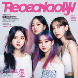 A July 2024 cover of RedGlow magazine featuring an electronic dance/seapunk (chillwave) girl group called HYPE:GEN with 5 members: Isabelle (Minji), Jihye (Danielle), Vanessa (Haerin), Grace (Hyein), and Hanni