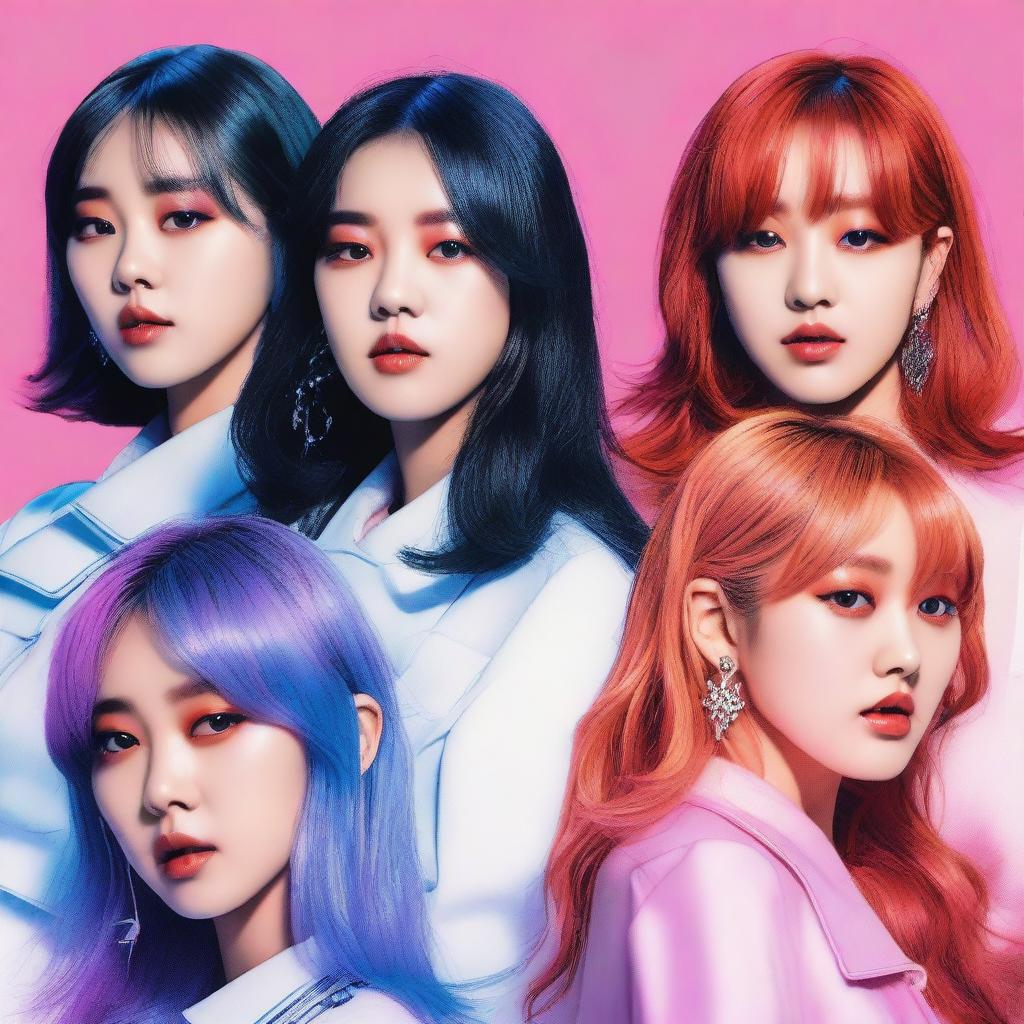 A zoomed-in, realistic image of the Korean girl group HYPE:GEN, consisting of 5 members: Isabelle, Jihye, Vanessa, Grace, and Hanni