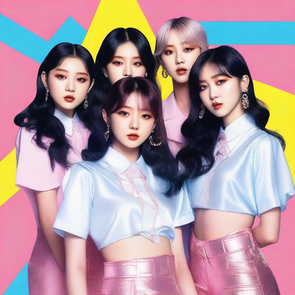 A zoomed-in, realistic image of the Korean girl group HYPE:GEN, consisting of 5 members: Isabelle, Jihye, Vanessa, Grace, and Hanni