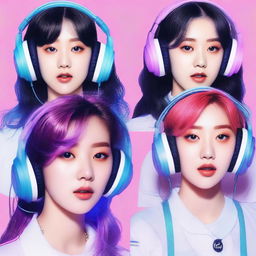 A zoomed-in, realistic image of the Korean girl group HYPE:GEN, consisting of 5 members: Isabelle, Jihye, Vanessa, Grace, and Hanni