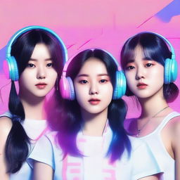 A zoomed-in, realistic image of the Korean girl group HYPE:GEN, consisting of 5 members: Isabelle, Jihye, Vanessa, Grace, and Hanni