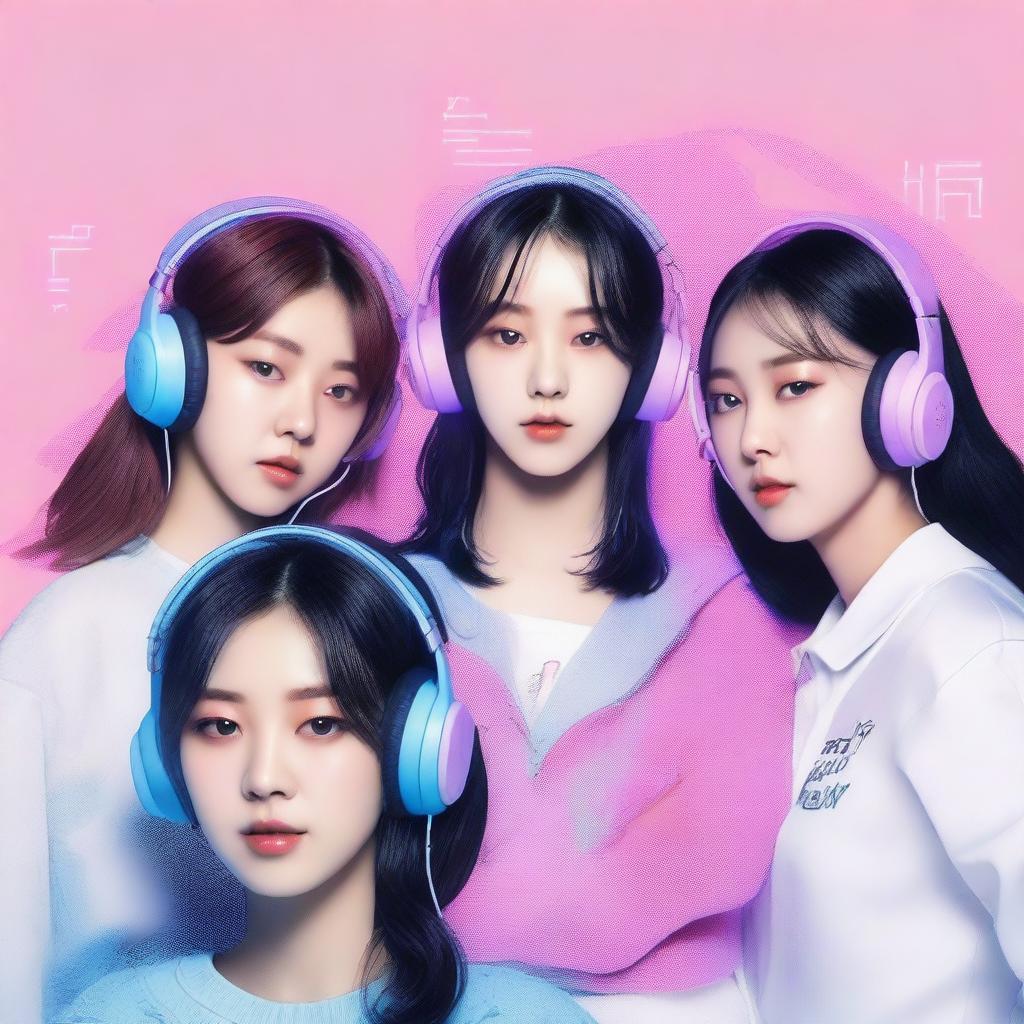 A zoomed-in, realistic image of the Korean girl group HYPE:GEN, consisting of 5 members: Isabelle, Jihye, Vanessa, Grace, and Hanni