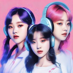 A zoomed-in, realistic image of the Korean girl group HYPE:GEN, consisting of 5 members: Isabelle, Jihye, Vanessa, Grace, and Hanni