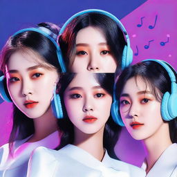 A zoomed-in, realistic image of the Korean girl group HYPE:GEN, consisting of 5 members: Isabelle, Jihye, Vanessa, Grace, and Hanni