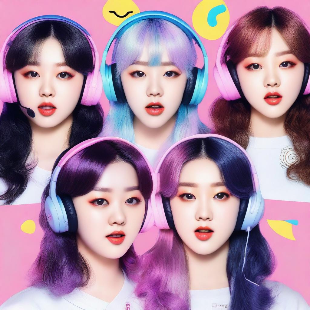 A zoomed-in, realistic image of the Korean girl group HYPE:GEN, consisting of 5 members: Isabelle, Jihye, Vanessa, Grace, and Hanni