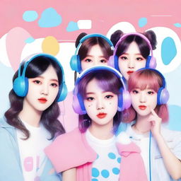 A zoomed-in, realistic image of the Korean girl group HYPE:GEN, consisting of 5 members: Isabelle, Jihye, Vanessa, Grace, and Hanni