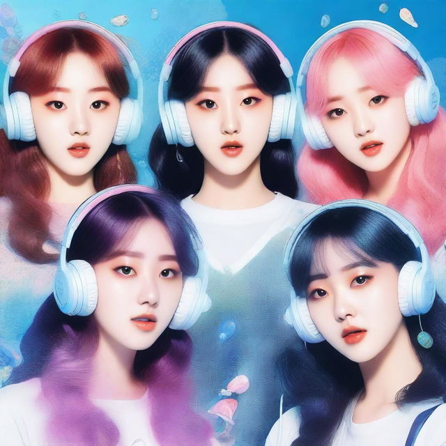 A zoomed-in, realistic image of the Korean girl group HYPE:GEN, consisting of 5 members: Isabelle, Jihye, Vanessa, Grace, and Hanni