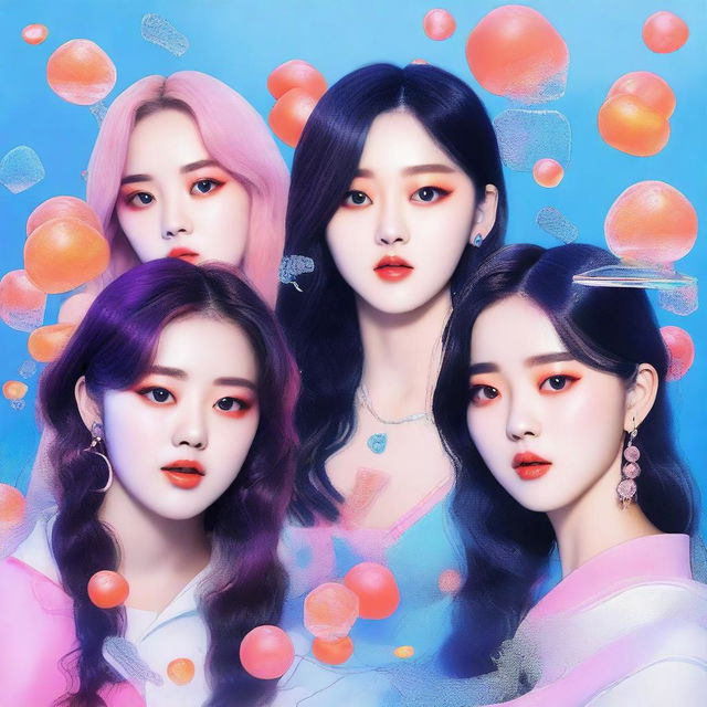 A zoomed-in, realistic image of the Korean girl group HYPE:GEN, consisting of 5 members: Isabelle, Jihye, Vanessa, Grace, and Hanni