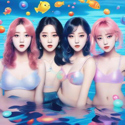 A zoomed-in, realistic image of the Korean girl group HYPE:GEN, consisting of 5 members: Isabelle, Jihye, Vanessa, Grace, and Hanni