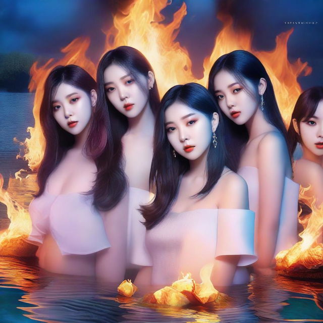 A zoomed-in, realistic album cover art featuring the Korean girl group Hype:Gen with members Isabelle, Jihye, Vanessa, Grace, and Hanni