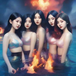 A zoomed-in, realistic album cover art featuring the Korean girl group Hype:Gen with members Isabelle, Jihye, Vanessa, Grace, and Hanni