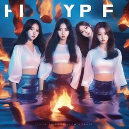 A zoomed-in, realistic album cover art featuring the Korean girl group Hype:Gen with members Isabelle, Jihye, Vanessa, Grace, and Hanni