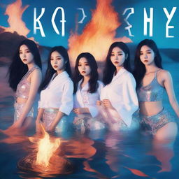 A zoomed-in, realistic album cover art featuring the Korean girl group Hype:Gen with members Isabelle, Jihye, Vanessa, Grace, and Hanni