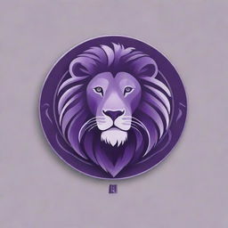 Create an elegant personal logo for 'Amir', fusing elements of poultry veterinary medicine, the Gemini zodiac sign, a lion, and the color violet. Style it like a simple yet luxurious acrylic painting that Amir can replicate.