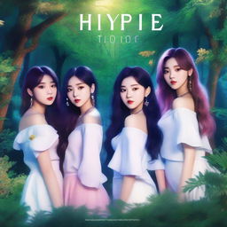 A zoomed-in, realistic album cover art featuring the Korean girl group Hype:Gen with members Isabelle, Jihye, Vanessa, Grace, and Hanni