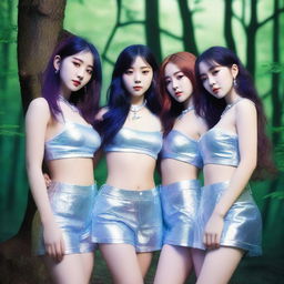 A realistic, close-up image of the Korean girl group Hype:Gen, consisting of members Isabelle, Jihye, Vanessa, Grace, and Hanni