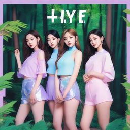 A realistic, close-up album cover art for the Korean girl group Hype:Gen, consisting of members Isabelle, Jihye, Vanessa, Grace, and Hanni