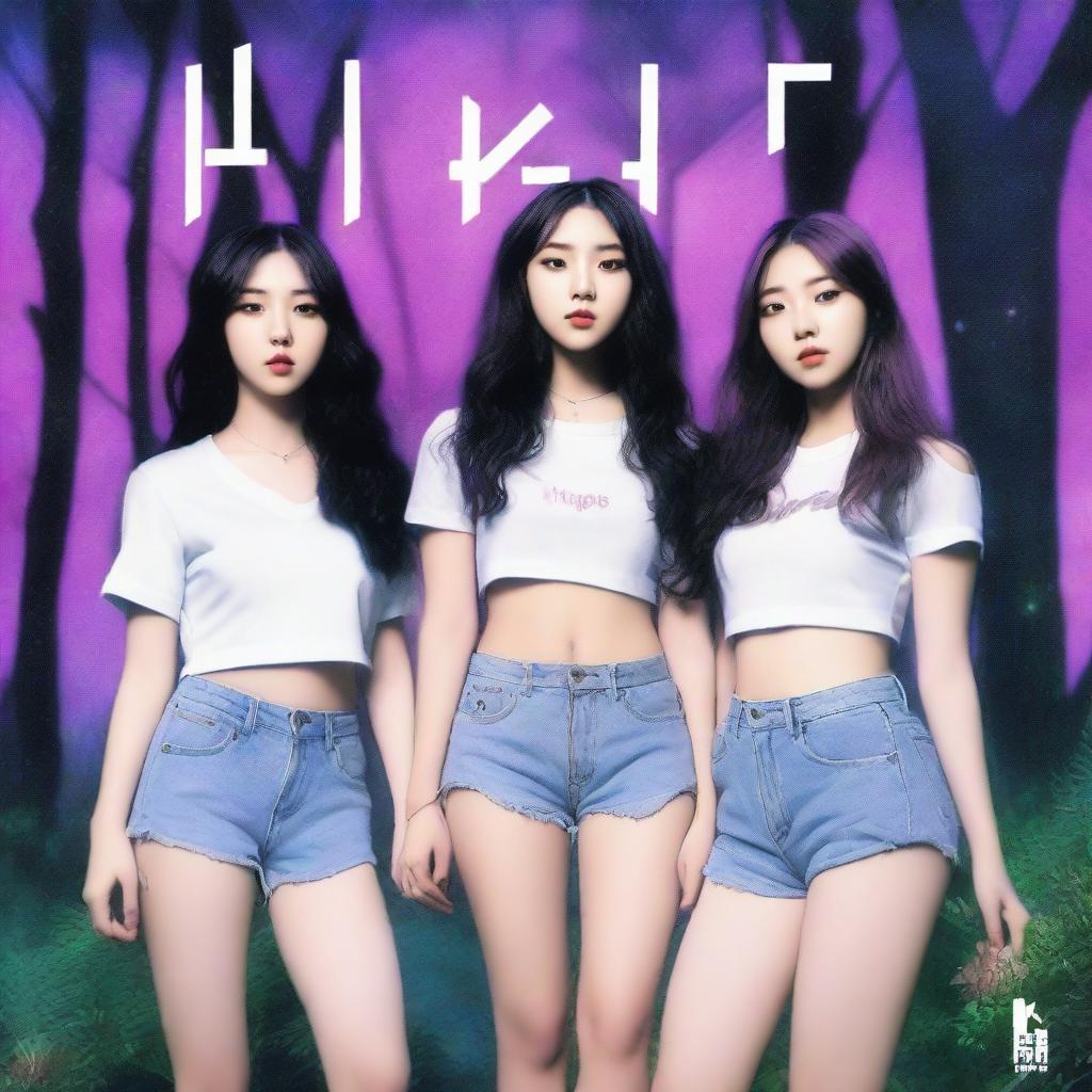 A realistic, close-up album cover art for the Korean girl group Hype:Gen, consisting of members Isabelle, Jihye, Vanessa, Grace, and Hanni