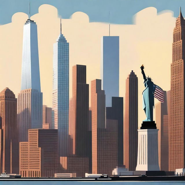 A movie poster for a 9/11 themed film created by Pixar, featuring animated characters with expressive faces, set against a backdrop of New York City skyline