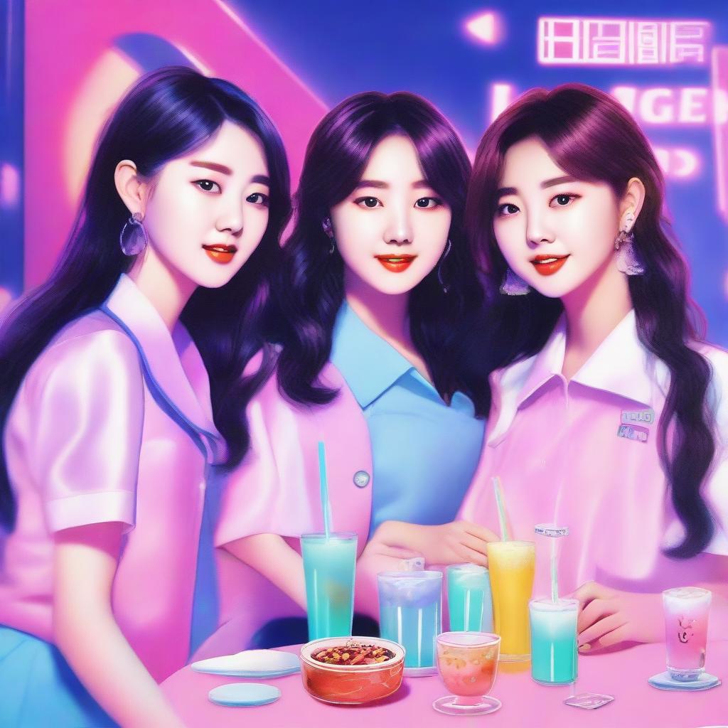 A realistic, close-up album cover art for the Korean girl group Hype:Gen, consisting of members Isabelle, Jihye, Vanessa, Grace, and Hanni