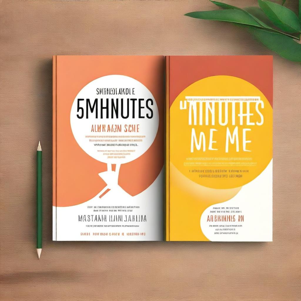 Create a professional book cover for a new book series titled '5 Minutes for Me'