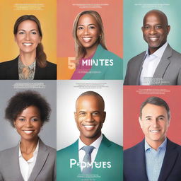 Design a book cover for a corporate wellness series titled '5 Minutes for Me'