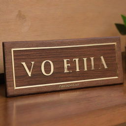 An elegant advocate name plate displaying the names 'T Swetcha' and 'S Goutham' engraved professionally in a stylish and readable font, placed on a polished wooden or metallic background