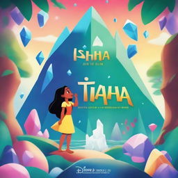 A 2D Disney movie poster featuring the title 'Ilha & the Crystal Shards of Nature'