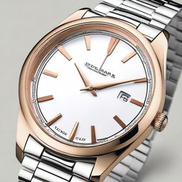 A detailed and stylish wristwatch with a sleek design, displaying the time accurately