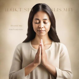 A serene image of a woman praying with her hands clasped, symbolizing love and devotion for her husband