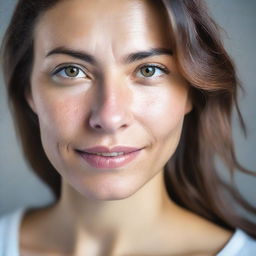 A naturally beautiful woman without makeup, depicted in a realistic and sexy manner