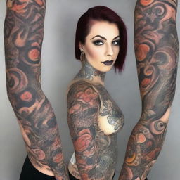 A visually appealing woman with tattoos