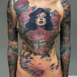 A visually appealing woman with tattoos