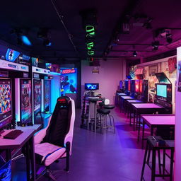 A 200m2 apartment converted into a comprehensive gaming center, consisting of 20 PlayStation consoles, 30 computers, 6 darts boards, a room for chess, and a 20m2 balcony equipped with high tables.