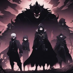 A group of anime-style villains, each with a unique and terrifying aura