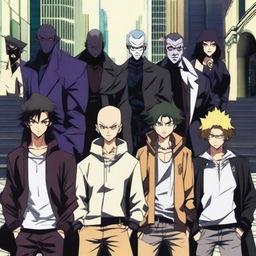 A group of anime villains with normal, everyday appearances