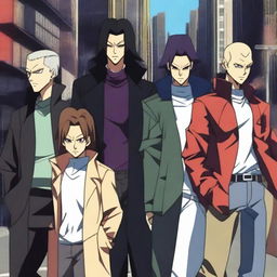 A group of anime villains with normal, everyday appearances