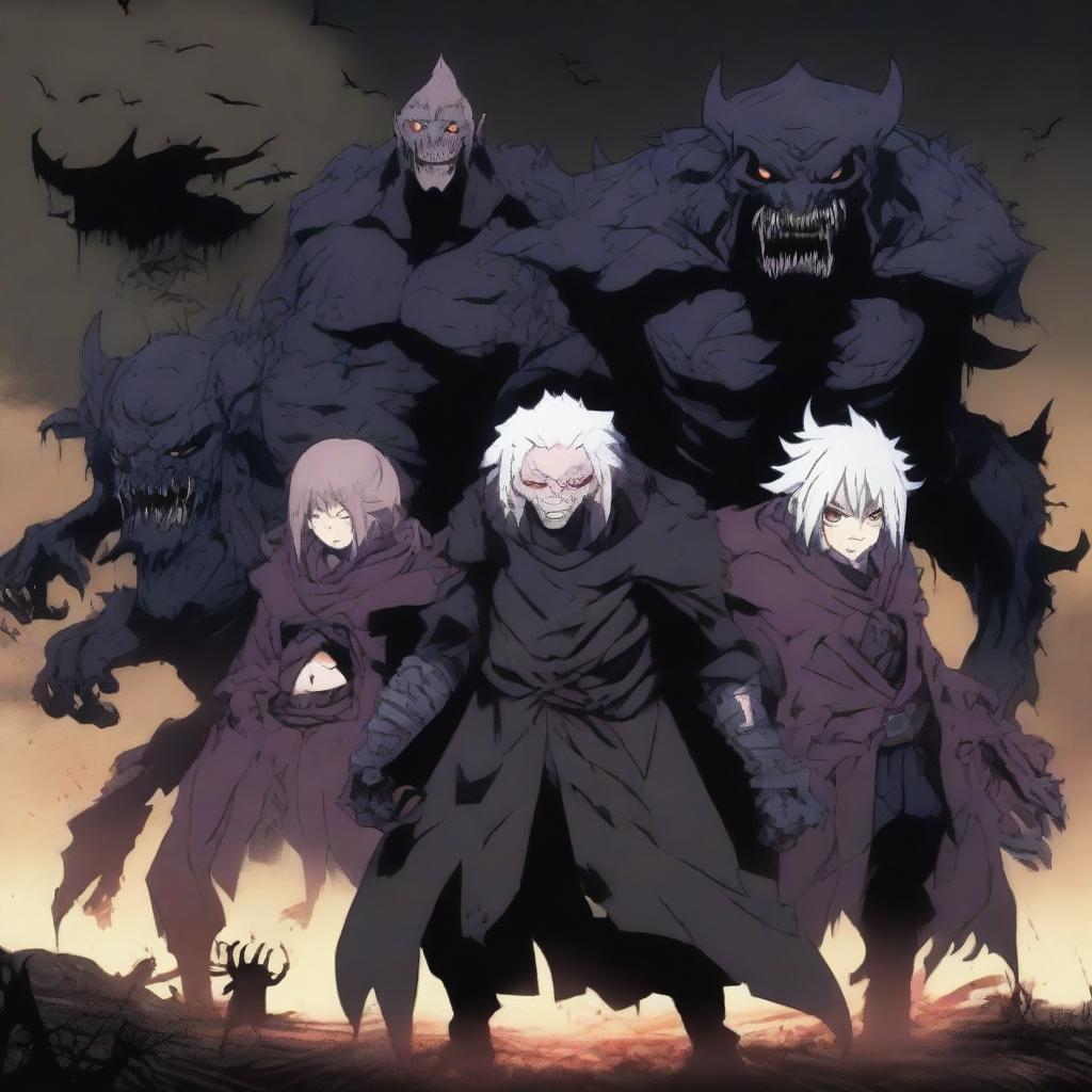 A group of anime-style monster villains, each with a terrifying and grotesque appearance