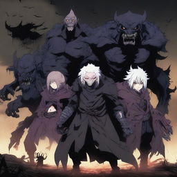 A group of anime-style monster villains, each with a terrifying and grotesque appearance