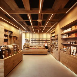 A 7m long, 3m wide shop designed for selling coffee and spices.